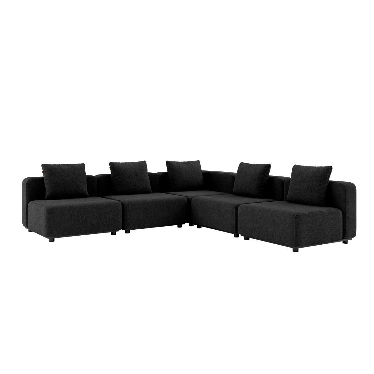 Cobana Lounge Sofa 5 - Sitzer Ecksofa in Schwarz ohne Armlehnen, modernes Outdoor - Design aus Aluminium und Olefinfasern | Cobana Lounge Sofa - 5 seater corner sofa - Cobana Black Ohne Armlehnen | SACKit