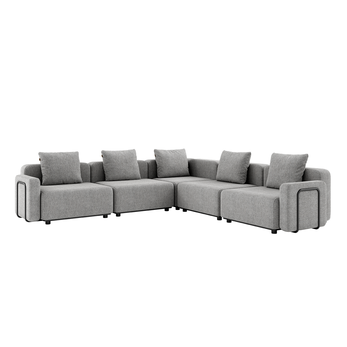 Cobana Lounge Sofa 5 - Sitzer Ecksofa mit Armlehnen in Cobana Sand Melange für den Außenbereich | Cobana Lounge Sofa - 5 seater corner sofa - Cobana Sand Melange Mit Armlehnen | SACKit