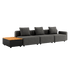 Cobana Lounge Sofa 3 - Sitzer in Grau mit Aluminiumrahmen und Patio Storage Table aus Teakholz, ohne Hocker. | Cobana Lounge Sofa - 3 seater w/ Patio Storage Table - Cobana Grey Ohne Hocker | SACKit