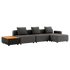 Cobana Lounge Sofa in Cobana Grey mit Hocker und Patio Storage Table aus Aluminium und Teakholz | Cobana Lounge Sofa - 3 seater w/ Patio Storage Table - Cobana Grey Mit Hocker | SACKit