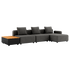 Cobana Lounge Sofa in Cobana Grey mit Hocker und Patio Storage Table aus Aluminium und Teakholz | Cobana Lounge Sofa - 3 seater w/ Patio Storage Table - Cobana Grey Mit Hocker | SACKit