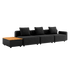 Schwarzes Cobana Lounge Sofa mit drei Sitzelementen und Patio Storage Table aus Aluminium und Teakholz. | Cobana Lounge Sofa - 3 seater w/ Patio Storage Table - Cobana Black Ohne Hocker | SACKit