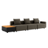 Cobana Lounge Sofa 3 - Sitzer in Cobana Brown mit Patio Storage Table ohne Hocker, Outdoor - Möbel aus Aluminium und Textil | Cobana Lounge Sofa - 3 seater w/ Patio Storage Table - Cobana Brown Ohne Hocker | SACKit