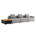 Cobana Lounge Sofa in Cobana Sand Melange mit drei Sitzelementen und Patio Storage Table aus Aluminium und Teakholz. | Cobana Lounge Sofa - 3 seater w/ Patio Storage Table - Cobana Sand Melange Ohne Hocker | SACKit