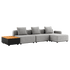 Cobana Lounge Sofa in Cobana Sand Melange mit Hocker und Patio Storage Table aus Aluminium und Teakholz | Cobana Lounge Sofa - 3 seater w/ Patio Storage Table - Cobana Sand Melange Mit Hocker | SACKit