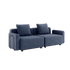 Cobana Lounge Sofa 2-Sitzer in Kirra Indigo mit Armlehnen ohne Hocker, Outdoor-Aluminiumrahmen und Kissen
