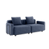 Cobana Lounge Sofa 2-Sitzer in Kirra Indigo mit Armlehnen ohne Hocker, Outdoor-Aluminiumrahmen und Kissen
