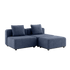 Cobana Lounge Sofa 2-Sitzer in Kirra Indigo ohne Armlehnen mit Hocker, Outdoor, Aluminiumrahmen