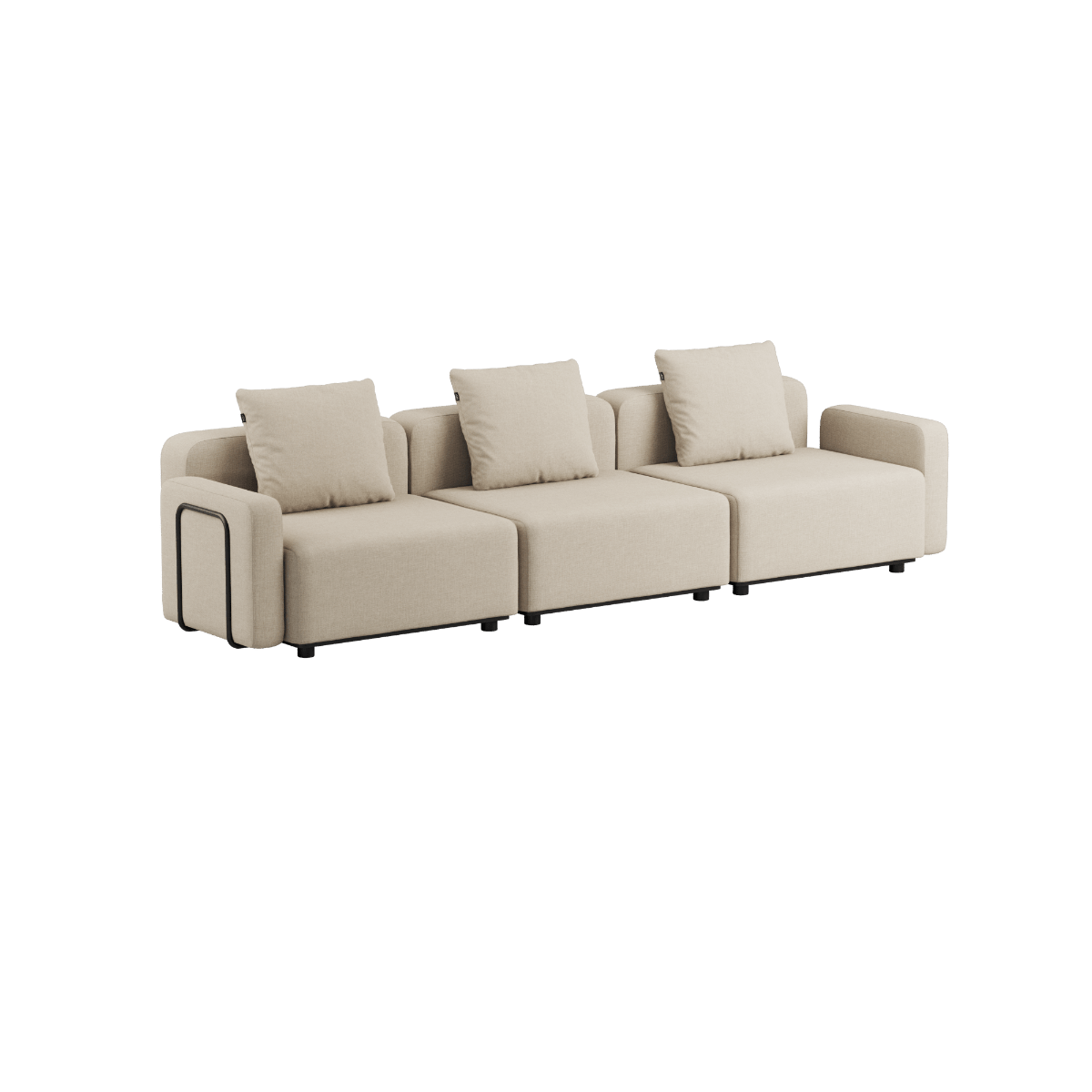 Cobana Lounge Sofa - 3 seater | Cobana Lounge Sofa - 3 seater - Kirra Sand Mit Armlehnen Ohne Hocker | SACKit