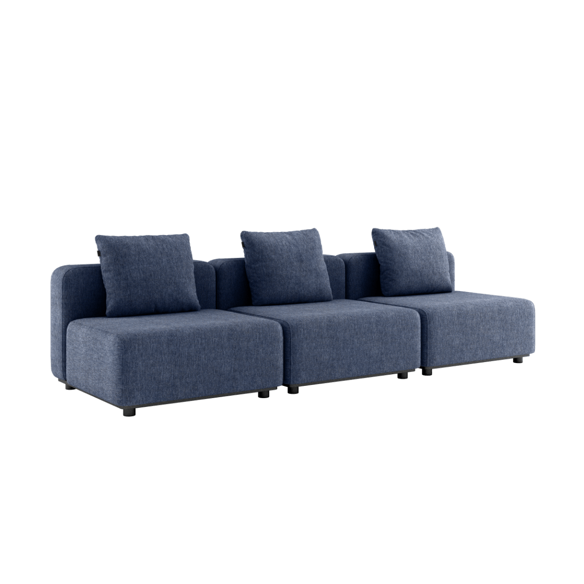 Dreisitziges Cobana Lounge Sofa in Kirra Indigo ohne Armlehnen und Hocker, modernes Outdoor - Design | Cobana Lounge Sofa - 3 seater - Kirra Indigo Ohne Armlehnen Ohne Hocker | SACKit