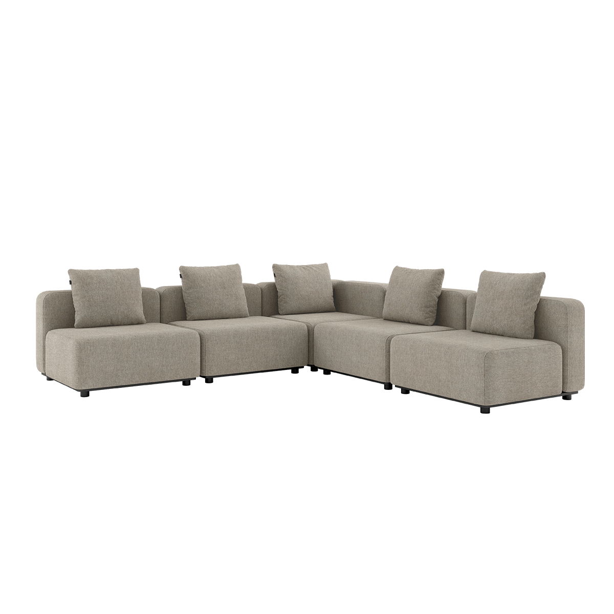 Eckiges Cobana Lounge Sofa in Kirra Sand ohne Armlehnen, modular und für den Außenbereich geeignet. | Cobana Lounge Sofa - 5 seater corner sofa - Kirra Sand Ohne Armlehnen | SACKit