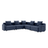 Eckiges Cobana Lounge Sofa mit Armlehnen in Kirra Indigo, modular und für den Außenbereich geeignet. | Cobana Lounge Sofa - 5 seater corner sofa - Kirra Indigo Mit Armlehnen | SACKit