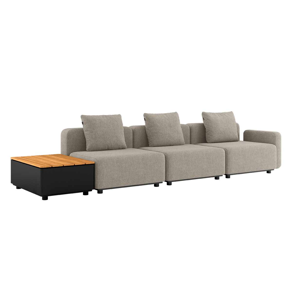 Cobana Lounge Sofa - 3 seater w/ Patio Storage Table | Cobana Lounge Sofa - 3 seater w/ Patio Storage Table - Kirra Sand Ohne Hocker | SACKit