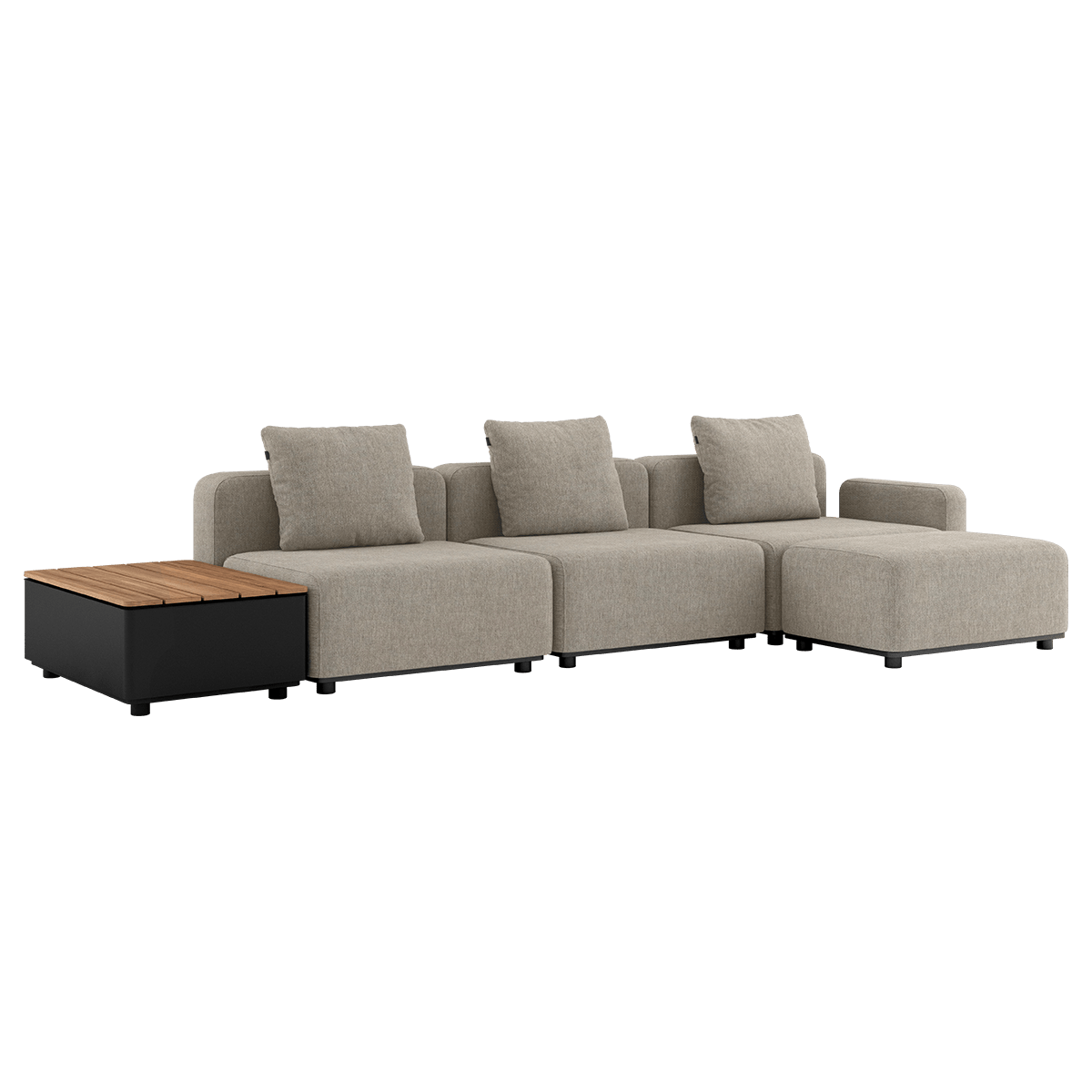 Cobana Lounge Sofa - 3 seater w/ Patio Storage Table | Cobana Lounge Sofa - 3 seater w/ Patio Storage Table - Kirra Sand Mit Hocker | SACKit