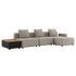 Modulares Cobana Lounge Sofa in Kirra Sand mit Hocker und Patio Storage Table aus Aluminium und Teakholz