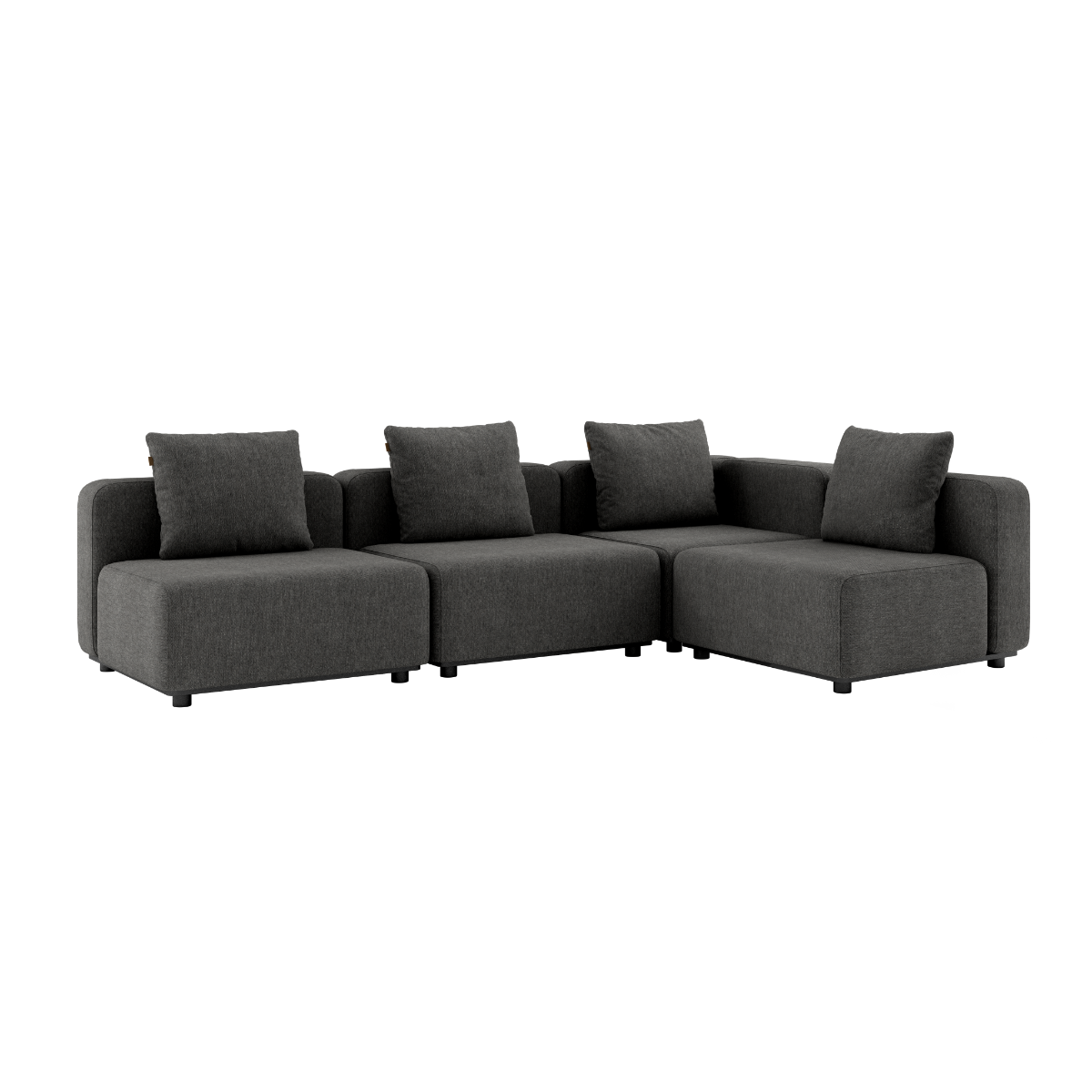 Graues Cobana Lounge Sofa ohne Armlehnen, 4 - Sitzer Ecksofa aus pulverbeschichtetem Aluminiumrahmen. | Cobana Lounge Sofa - 4 seater corner sofa - Cobana Grey Ohne Armlehnen | SACKit