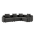 Graues Cobana Lounge Sofa mit Armlehnen, 4-Sitzer Ecksofa aus wetterfestem Material.