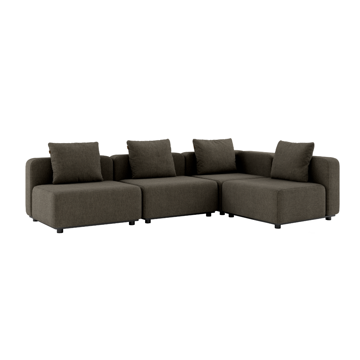 Cobana Lounge Sofa 4 - Sitzer Ecksofa in braun ohne Armlehnen aus pulverbeschichtetem Aluminium und Olefinfasern | Cobana Lounge Sofa - 4 seater corner sofa - Cobana Brown Ohne Armlehnen | SACKit