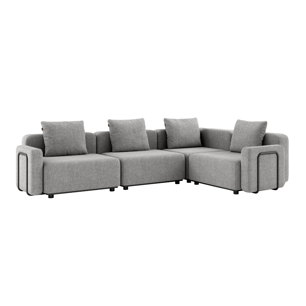 Cobana Lounge Sofa 4 - Sitzer Ecksofa in Cobana Sand Melange mit Armlehnen, Outdoor - Möbel mit klaren Linien | Cobana Lounge Sofa - 4 seater corner sofa - Cobana Sand Melange Mit Armlehnen | SACKit