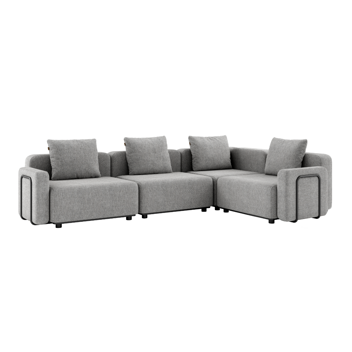 Cobana Lounge Sofa 4 - Sitzer Ecksofa in Cobana Sand Melange mit Armlehnen, Outdoor - Möbel mit klaren Linien | Cobana Lounge Sofa - 4 seater corner sofa - Cobana Sand Melange Mit Armlehnen | SACKit