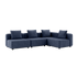 Ecksofa Cobana Lounge ohne Armlehnen in Kirra Indigo mit vier Modulen und Kissen aus Outdoor-Stoffen