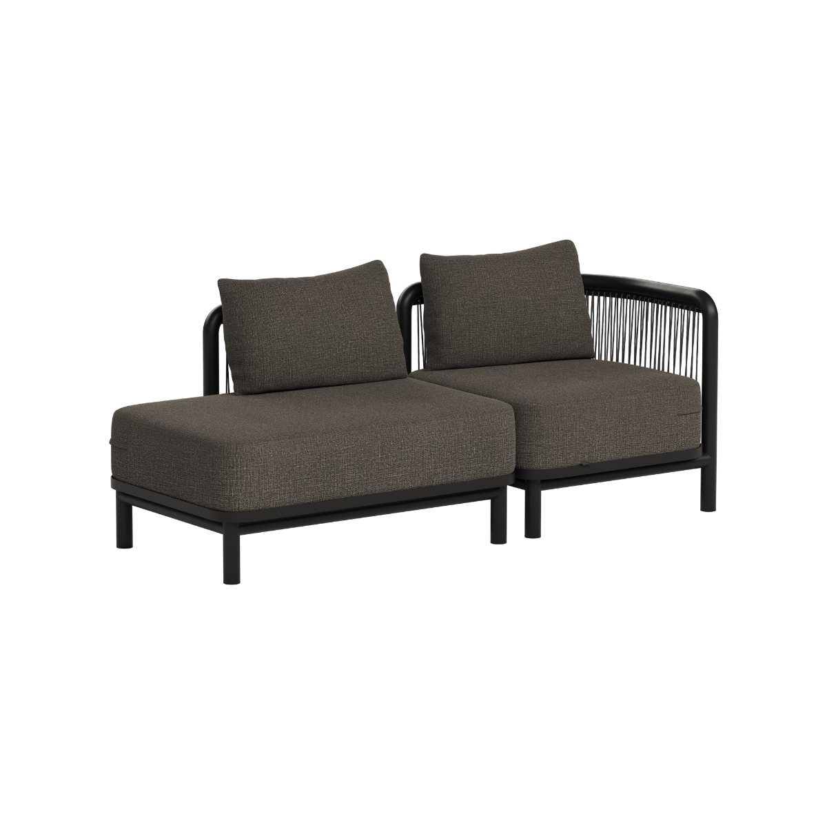 Kirra Lounge Sofa - 2 seater w/ open end | Kirra Lounge Sofa - 2 seater w/ open end - Kirra Noir Rechts | SACKit