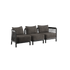 Kirra Lounge Sofa 3 - Sitzer in Kirra Noir ohne Hocker mit pulverbeschichtetem Aluminiumrahmen und Olefin - Textil | Kirra Lounge Sofa - 3 seater - Kirra Noir Ohne Hocker | SACKit