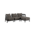 Kirra Lounge Sofa 3-Sitzer in Kirra Noir mit Hocker, pulverbeschichteter Aluminiumrahmen und Olefin-Textil