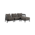 Kirra Lounge Sofa 3 - Sitzer in Kirra Noir mit Hocker, pulverbeschichteter Aluminiumrahmen und Olefin - Textil | Kirra Lounge Sofa - 3 seater - Kirra Noir Mit Hocker | SACKit