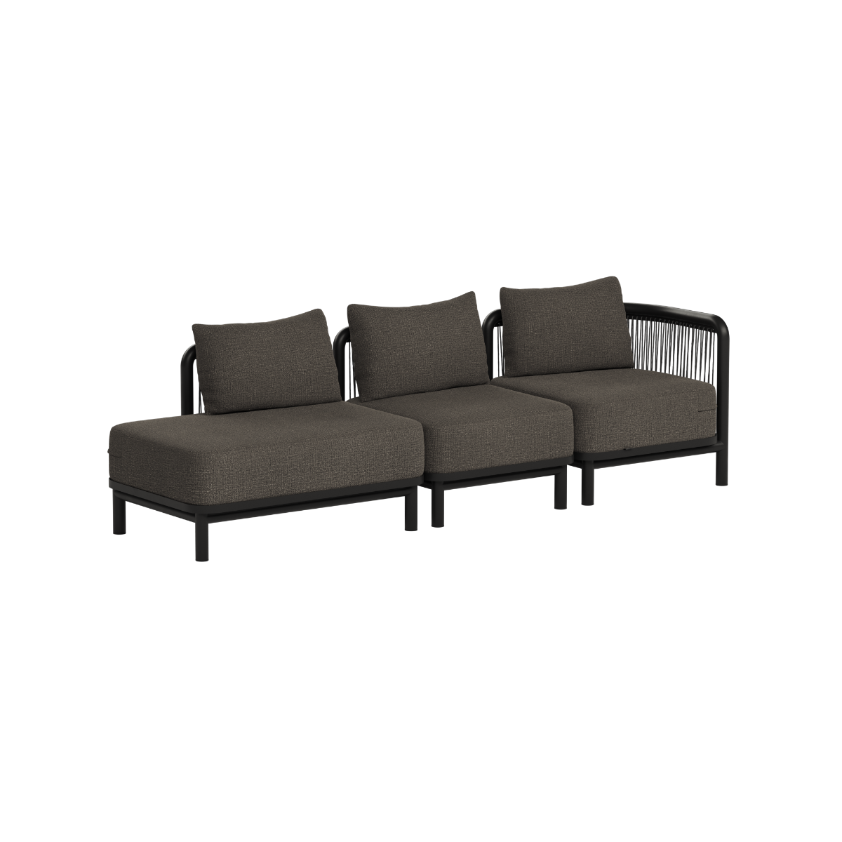 Kirra Lounge Sofa - 3 seater w/ open end | Kirra Lounge Sofa - 3 seater w/ open end - Kirra Noir Rechts | SACKit