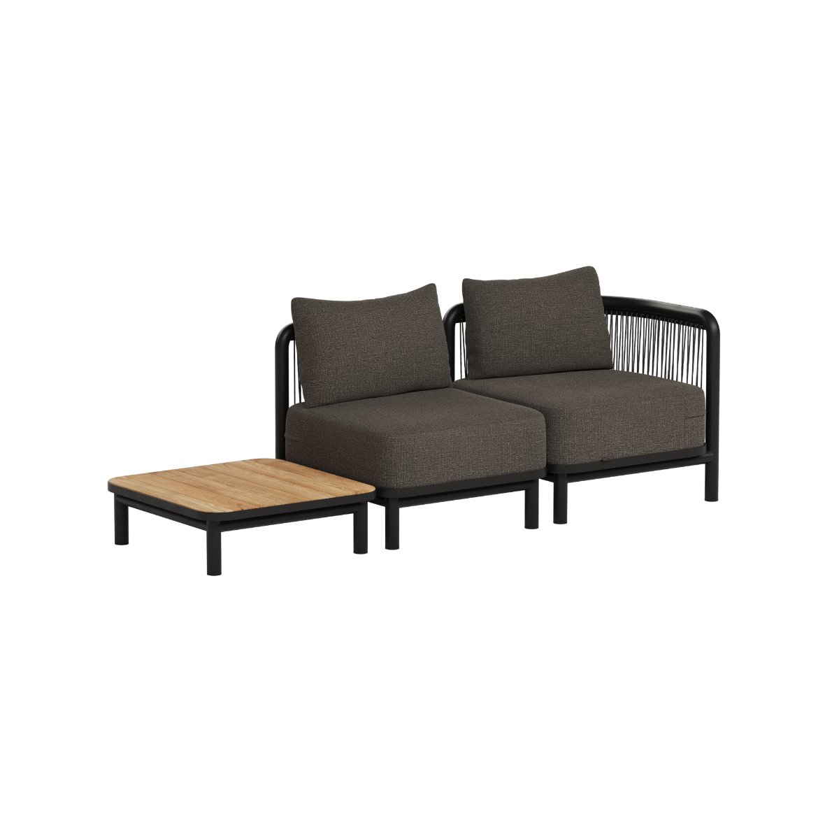 Kirra Lounge Sofa - 2 seater incl. Kirra Table | Kirra Lounge Sofa - 2 seater incl. Kirra Table - Kirra Noir Ohne Accessory Fit | SACKit