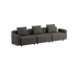Cobana Lounge Sofa in Braun mit Armlehnen und Hocker, pulverbeschichteter Aluminiumrahmen, Outdoor - Möbel | Cobana Lounge Sofa - 3 seater - Cobana Brown Mit Armlehnen Mit Hocker | SACKit