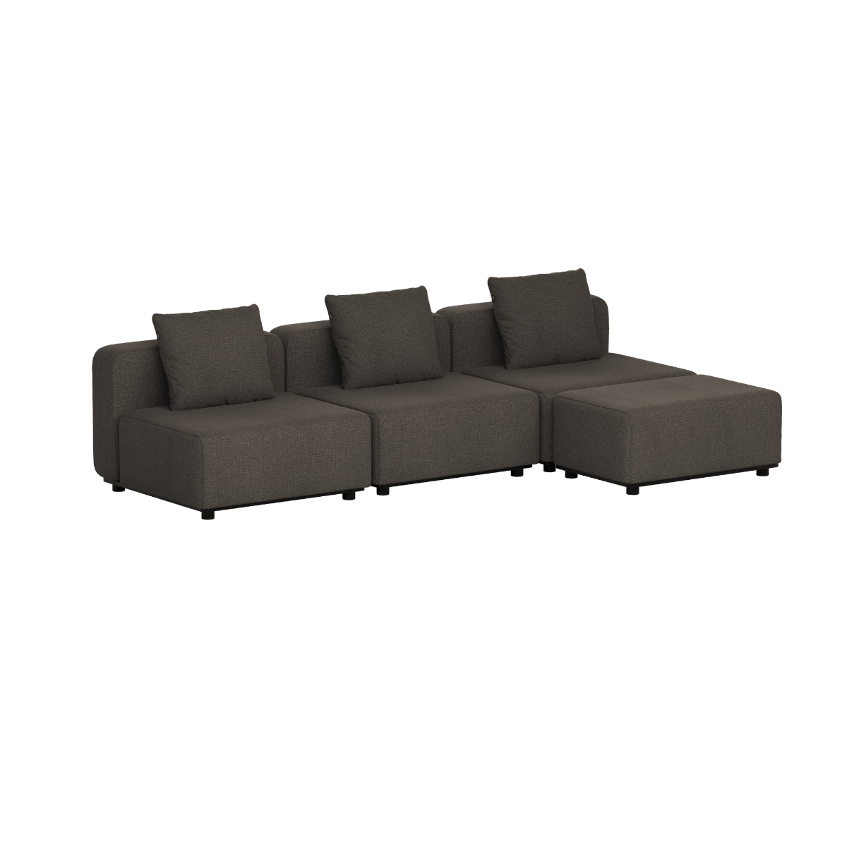 Cobana Lounge Sofa - 3 seater | Cobana Lounge Sofa - 3 seater - Kirra Noir Ohne Armlehnen Mit Hocker | SACKit