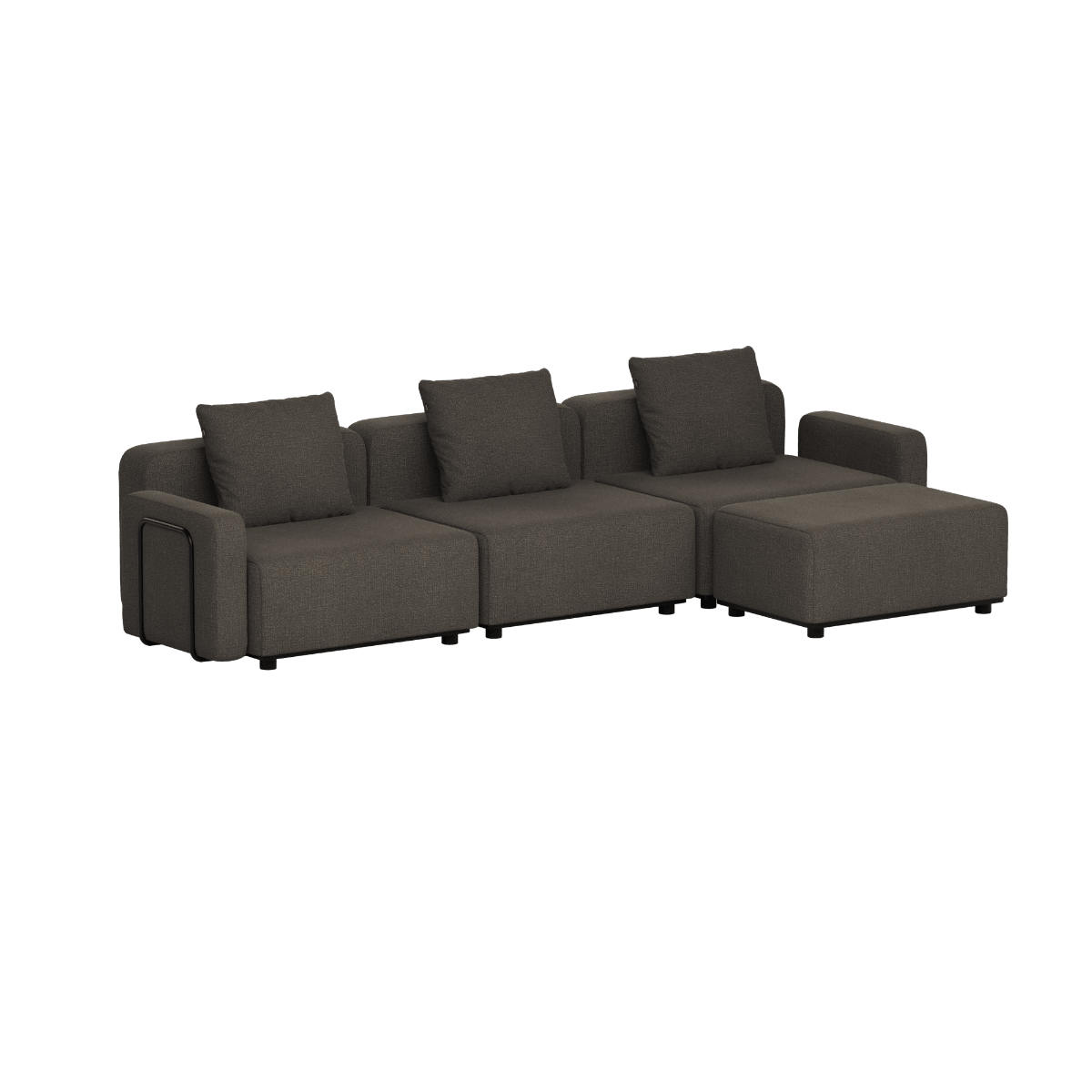 Cobana Lounge Sofa - 3 seater | Cobana Lounge Sofa - 3 seater - Kirra Noir Mit Armlehnen Mit Hocker | SACKit