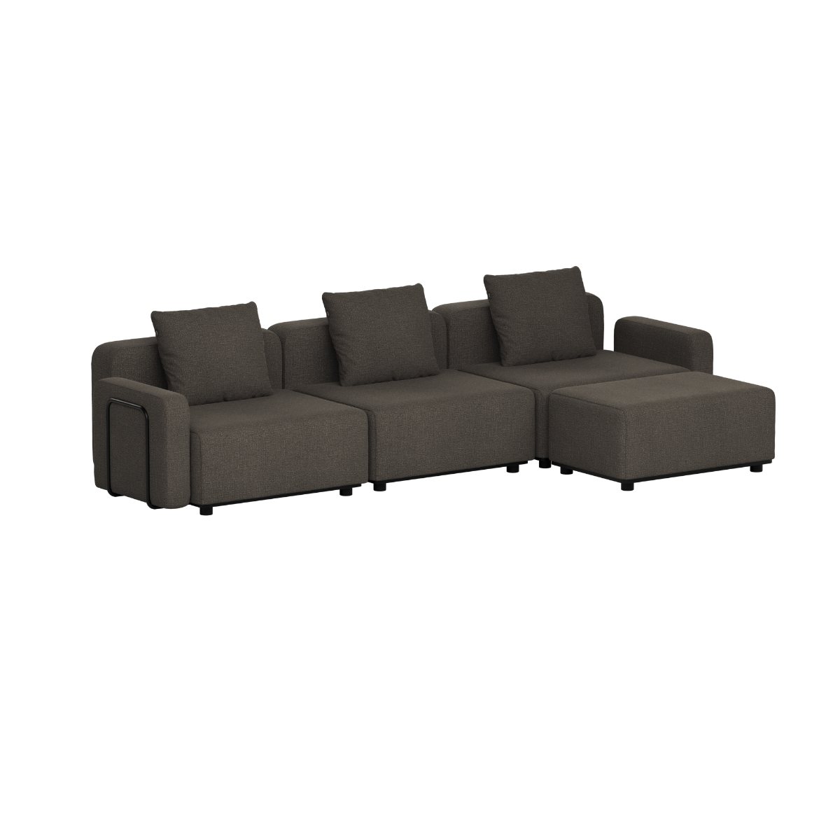 Cobana Lounge Sofa - 3 seater | Cobana Lounge Sofa - 3 seater - Kirra Noir Mit Armlehnen Mit Hocker | SACKit
