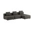 Schwarzes Cobana Lounge Sofa mit Chaiselongue und ohne Armlehnen, modernes Outdoor - Design | Cobana Lounge Sofa - 3 Seater Chaise - Kirra Olive Ohne Armlehnen | SACKit