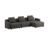 Schwarzes Cobana Lounge Sofa mit Chaiselongue, pulverbeschichteter Aluminiumrahmen und wasserabweisendem Textil | Cobana Lounge Sofa - 3 Seater Chaise - Kirra Olive Ohne Armlehnen | SACKit
