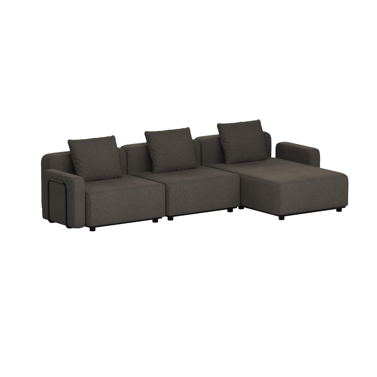 Cobana Lounge Sofa - 3 Seater Chaise | Cobana Lounge Sofa - 3 Seater Chaise - Kirra Noir Mit Armlehnen | SACKit