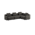 Vier - Sitzer - Ecksofa Cobana Lounge in Kirra Noir mit Armlehnen, pulverbeschichteter Aluminiumrahmen und Outdoor - Stoff. | Cobana Lounge Sofa - 4 seater corner sofa - Kirra Noir Mit Armlehnen | SACKit