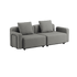 Zweisitziges Cobana Lounge Sofa in Kirra Sand mit Armlehnen, pulverbeschichteter Aluminiumrahmen, Outdoor - Textil. | Cobana Lounge Sofa - 2 seater - Kirra Sand Mit Armlehnen Ohne Hocker | SACKit