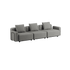 Dreisitziges Cobana Lounge Sofa in Schwarz mit Armlehnen, modernes Outdoor - Design aus Aluminiumrahmen | Cobana Lounge Sofa - 3 seater - Cobana Black Mit Armlehnen Ohne Hocker | SACKit