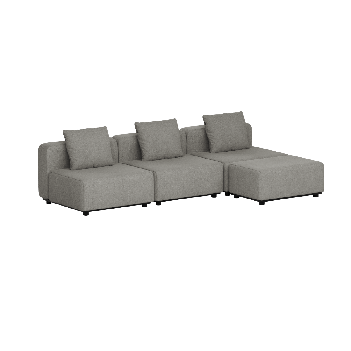 Cobana Lounge Sofa - 3 seater | Cobana Lounge Sofa - 3 seater - Kirra Grey Ohne Armlehnen Mit Hocker | SACKit