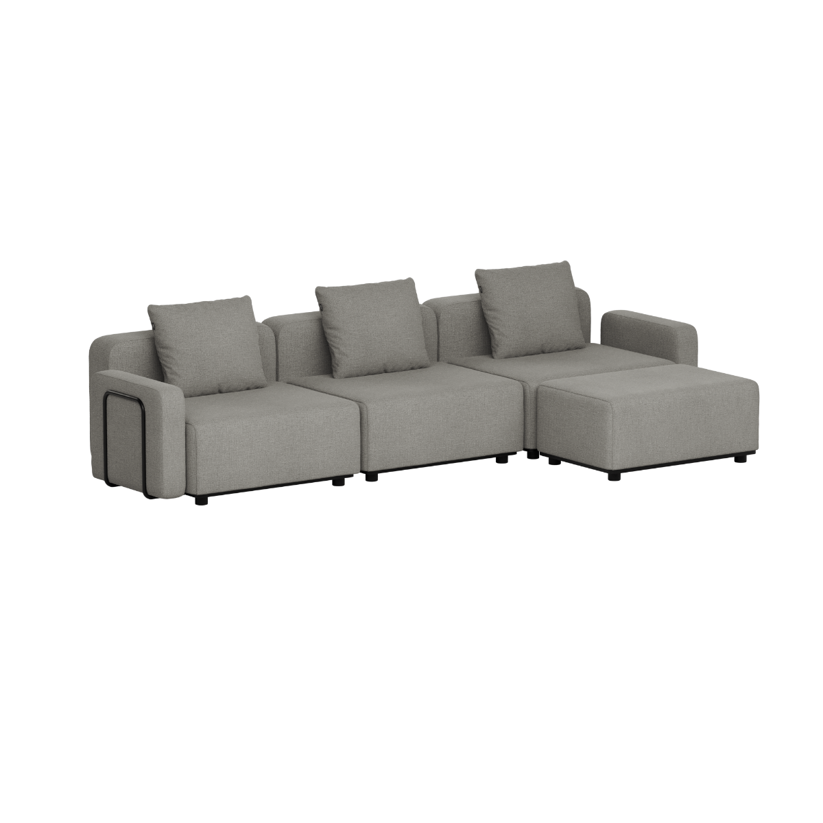 Cobana Lounge Sofa - 3 seater | Cobana Lounge Sofa - 3 seater - Kirra Grey Mit Armlehnen Mit Hocker | SACKit