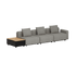 Cobana Lounge Sofa - 3 seater w/ Patio Storage Table | Cobana Lounge Sofa - 3 seater w/ Patio Storage Table - Kirra Grey Mit Armlehnen Ohne Hocker | SACKit