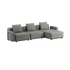 Schwarzes Cobana Lounge Sofa mit Chaiselongue und ohne Armlehnen aus pulverbeschichtetem Aluminiumrahmen. | Cobana Lounge Sofa - 3 Seater Chaise - Kirra Olive Ohne Armlehnen | SACKit