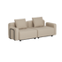Beiges modulares Loungesofa für zwei Personen mit klaren skandinavischen Linien und weichen Kissen von sackit für Garten Terrasse und Balkon