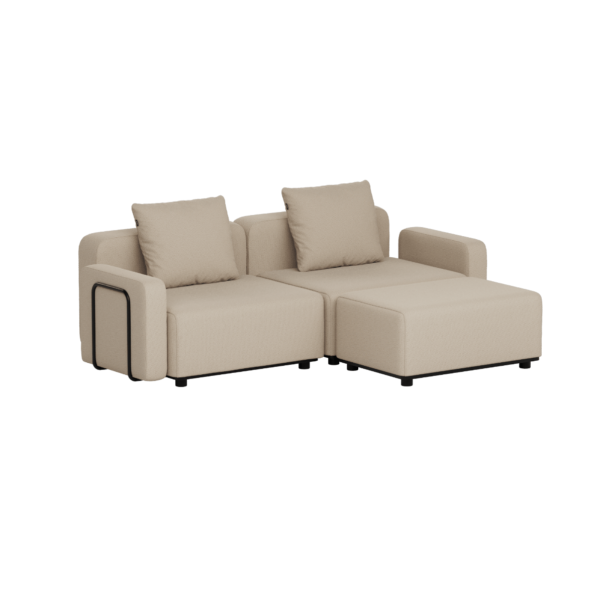 Cobana Lounge Sofa - 2 seater | Cobana Lounge Sofa - 2 seater - Boucle Beige Mit Armlehnen Mit Hocker | SACKit