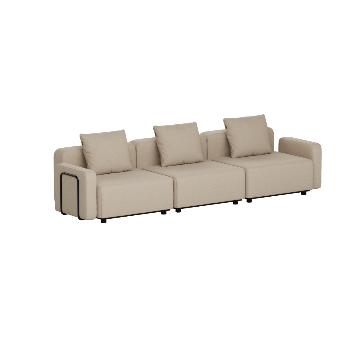 Cobana Lounge Sofa - 3 seater | Cobana Lounge Sofa - 3 seater - Boucle Beige Mit Armlehnen Ohne Hocker | SACKit