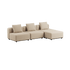 Schwarzes Cobana Lounge Sofa ohne Armlehnen, dreisitzig, modernes Outdoor - Modul mit klaren Linien. | Cobana Lounge Sofa - 3 seater - Kirra Indigo Mit Armlehnen Mit Hocker | SACKit