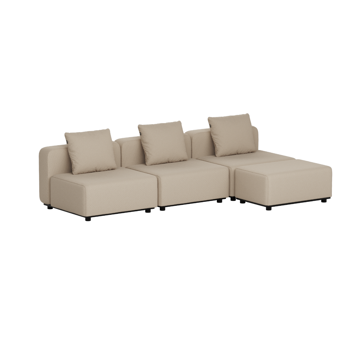 Cobana Lounge Sofa - 3 seater | Cobana Lounge Sofa - 3 seater - Boucle Beige Ohne Armlehnen Mit Hocker | SACKit